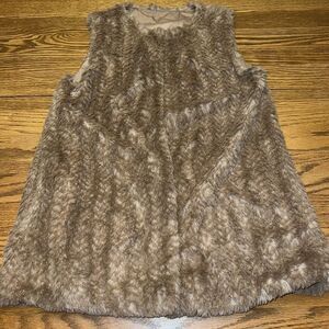 Betsey Johnson Faux Fur Vest Brown Size Small